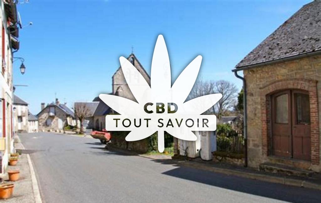 Village à Saint-Setiers avec feuille Cannabis CBD