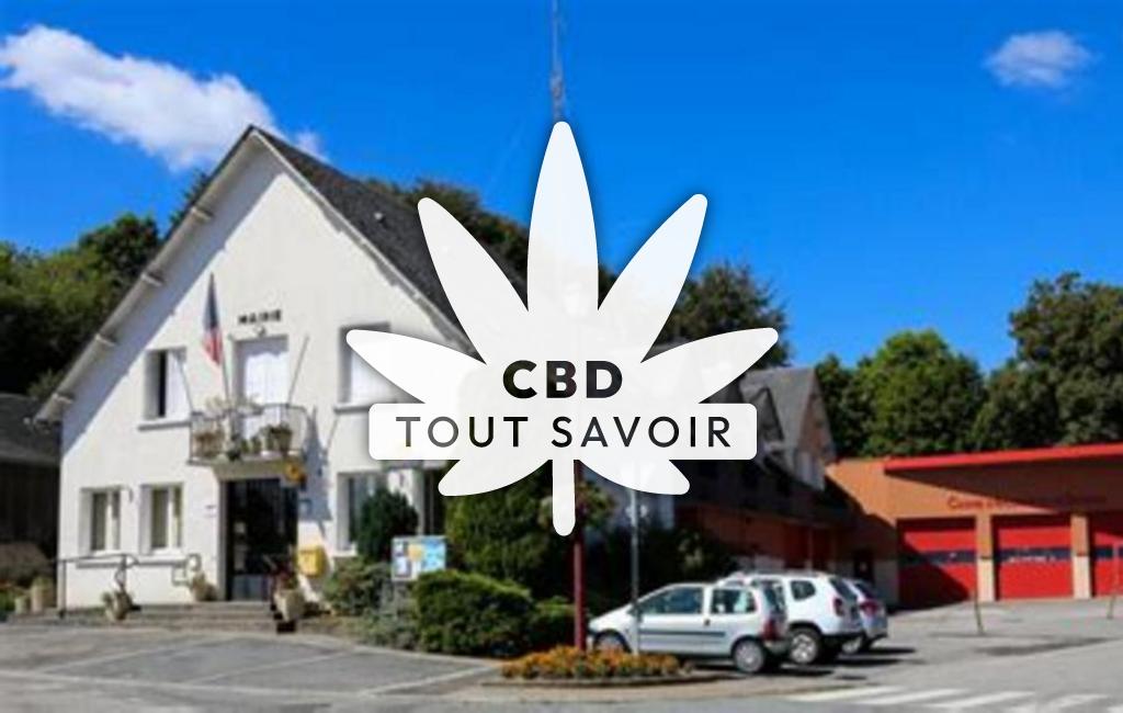 Village à Montaignac-sur-Doustre avec feuille Cannabis CBD