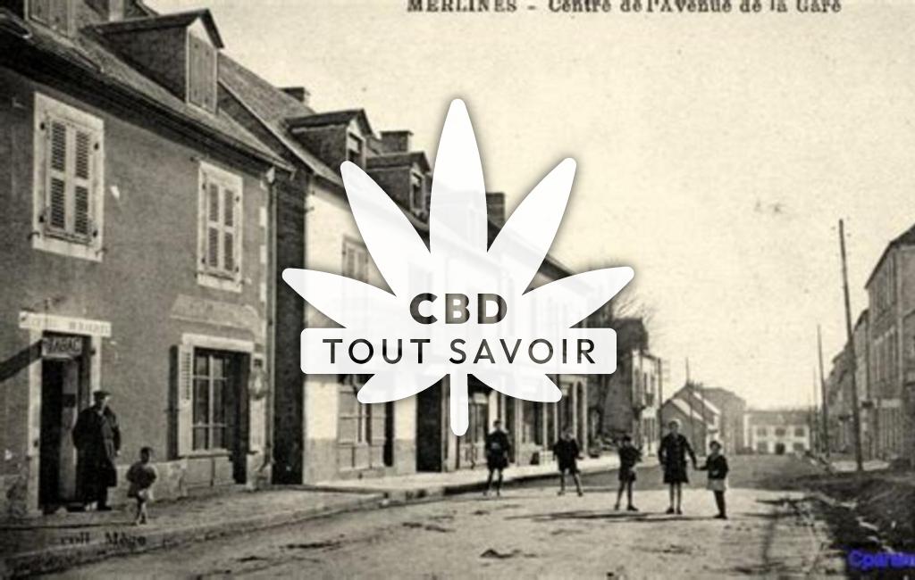 Village à Merlines avec feuille Cannabis CBD