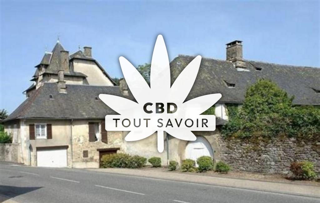 Village à Le-Lonzac avec feuille Cannabis CBD