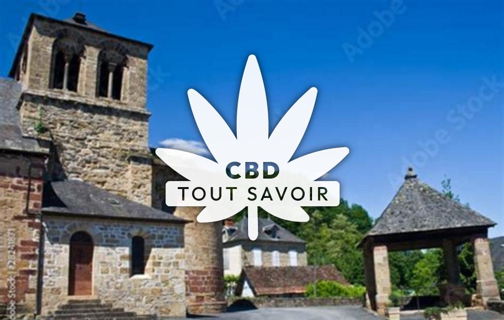 Village à Ligneyrac avec feuille Cannabis CBD
