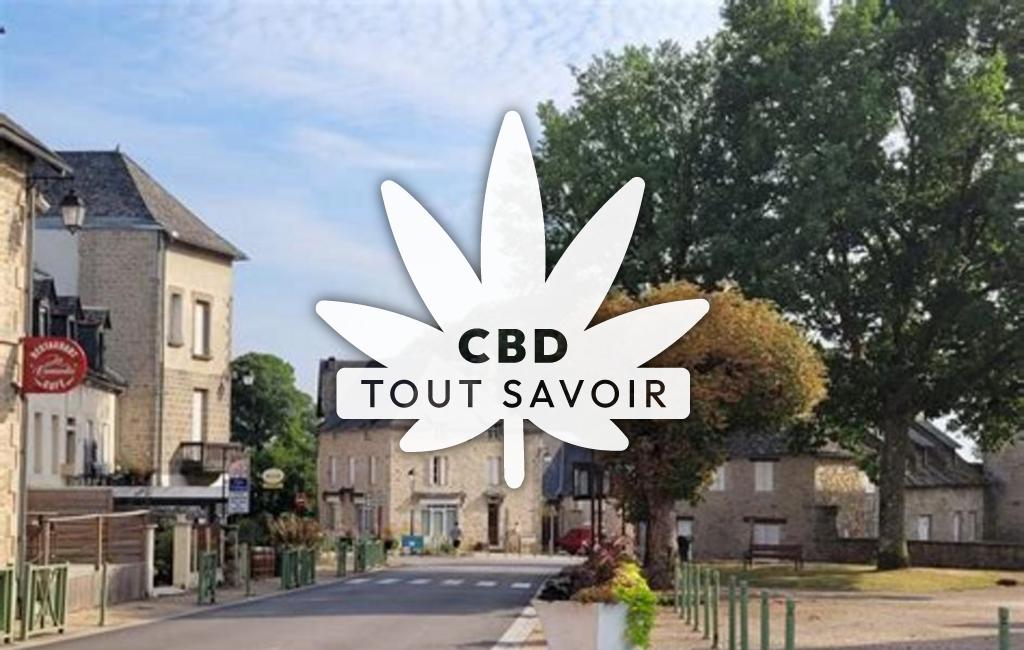 Village à Marcillac-la-Croze avec feuille Cannabis CBD