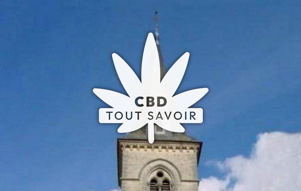 Village à Salon-la-Tour avec feuille Cannabis CBD