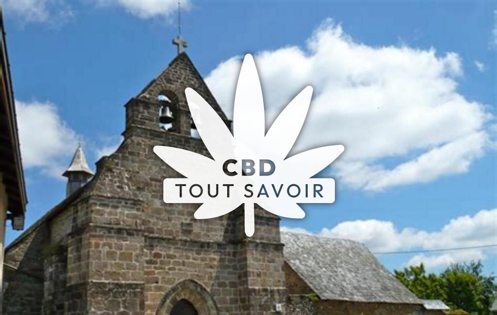 Village à Saint-Hilaire-Foissac avec feuille Cannabis CBD