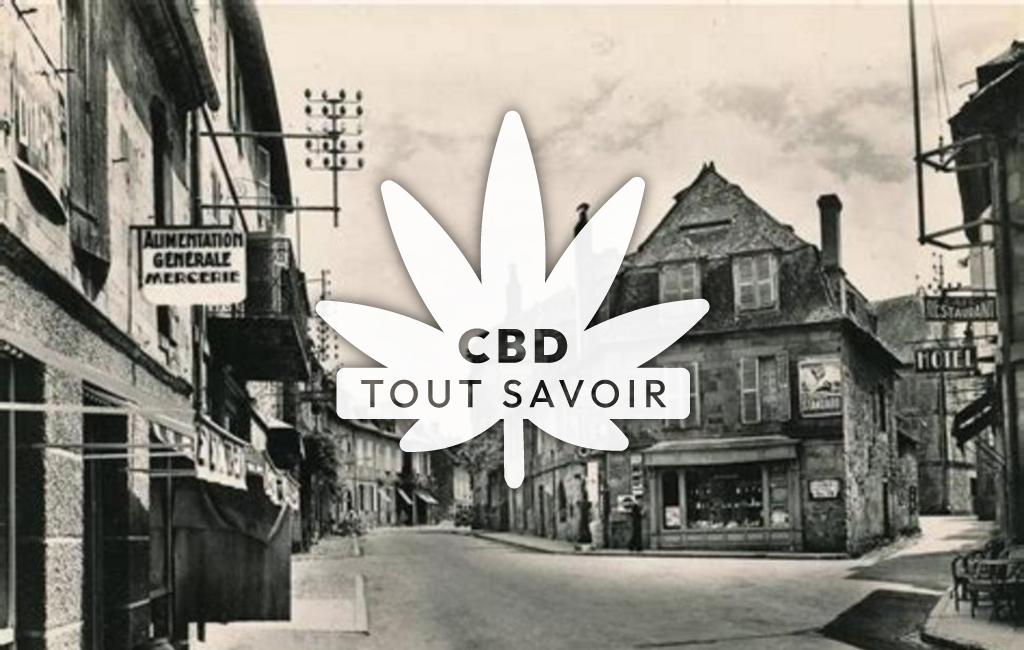 Village à Larche avec feuille Cannabis CBD