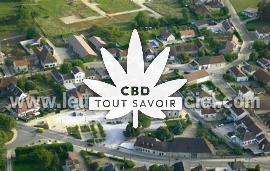 Village à Aiserey avec feuille Cannabis CBD
