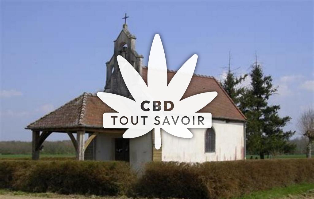 Village à Bessey-les-Citeaux avec feuille Cannabis CBD