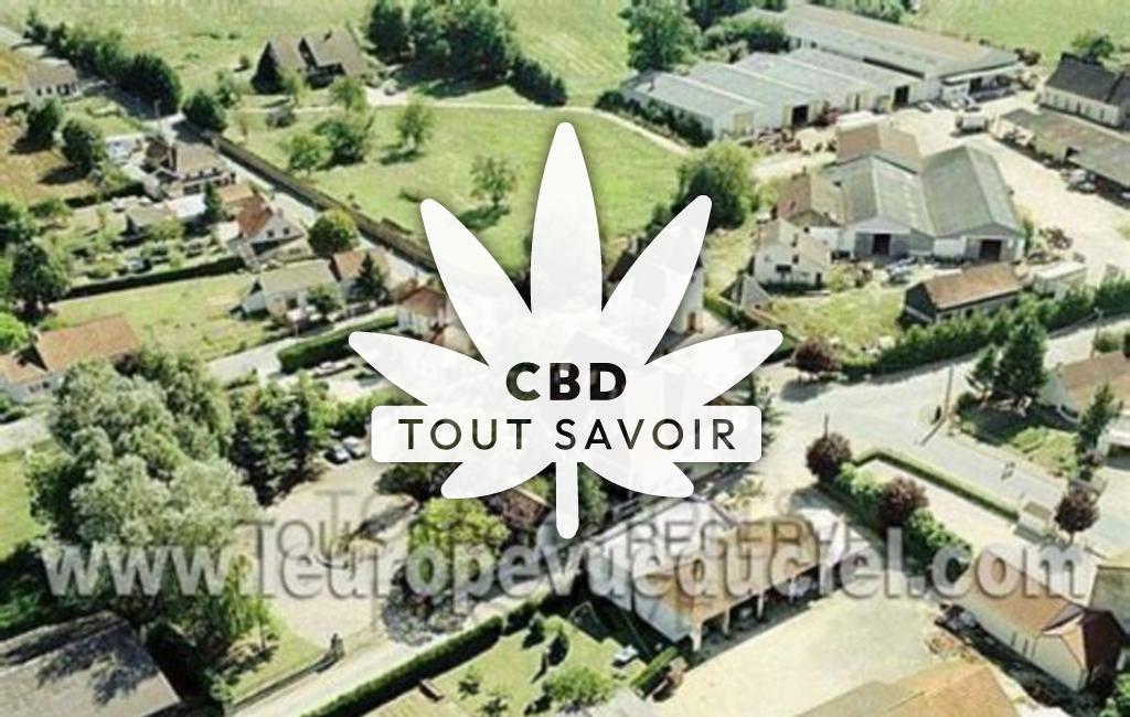 Village à Echigey avec feuille Cannabis CBD