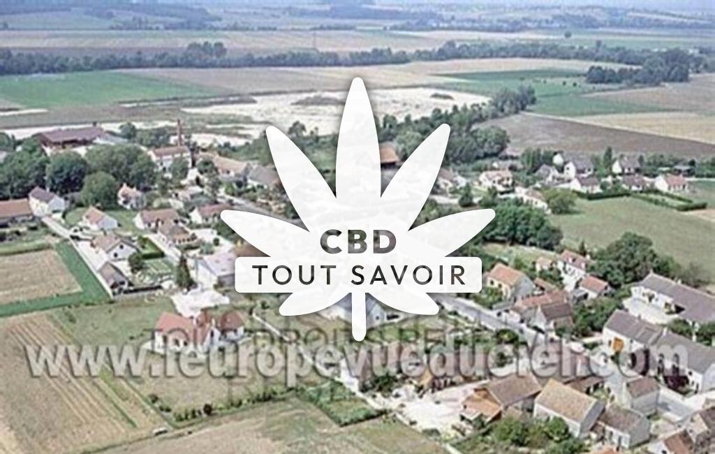 Village à Pluvet avec feuille Cannabis CBD