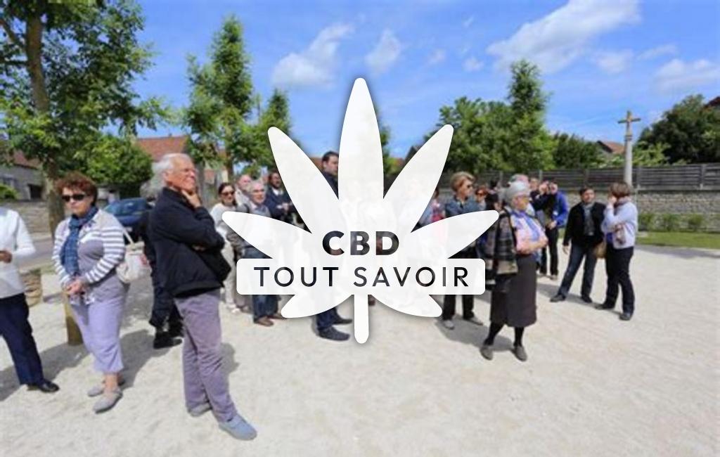 Village à Chaignay avec feuille Cannabis CBD