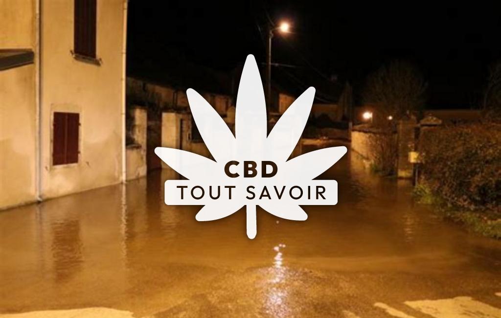 Village à Echevannes avec feuille Cannabis CBD