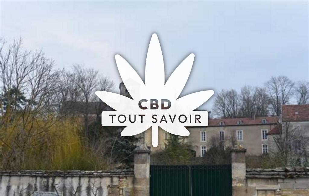 Village à Gemeaux avec feuille Cannabis CBD