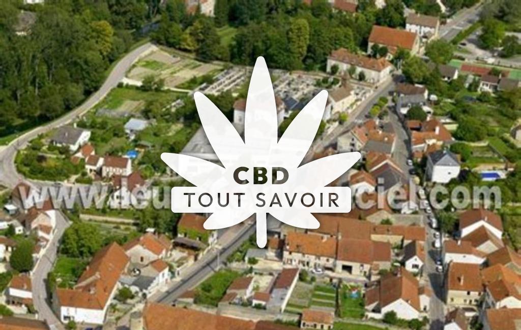 Village à Marcilly-sur-Tille avec feuille Cannabis CBD