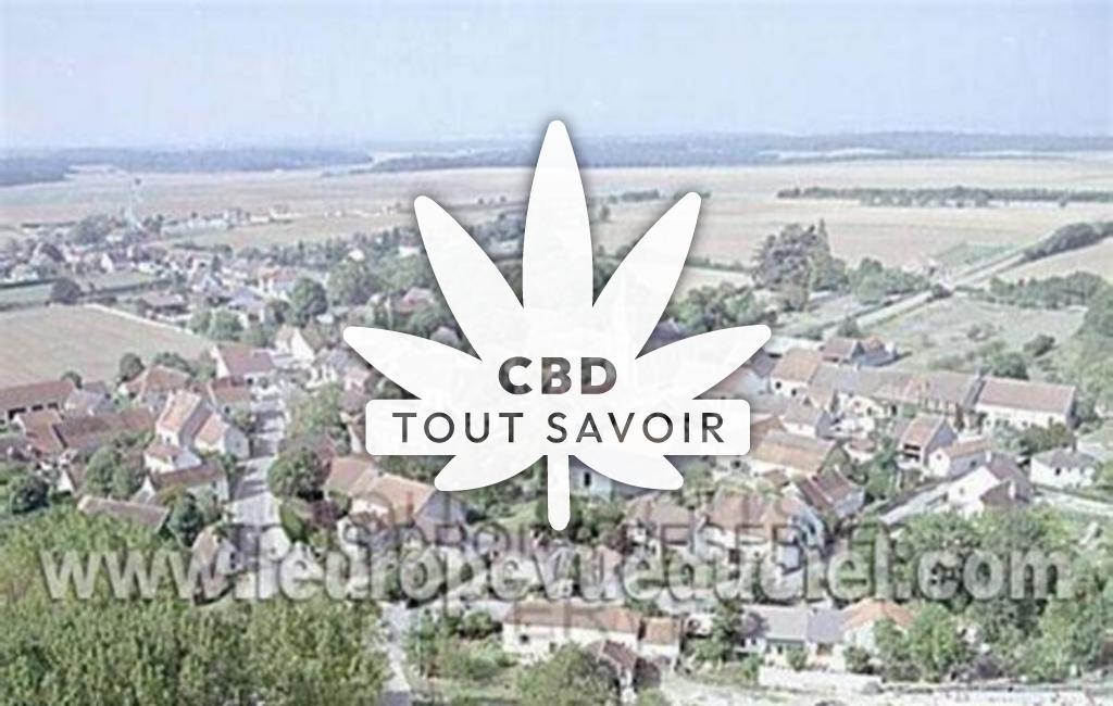 Village à Spoy avec feuille Cannabis CBD