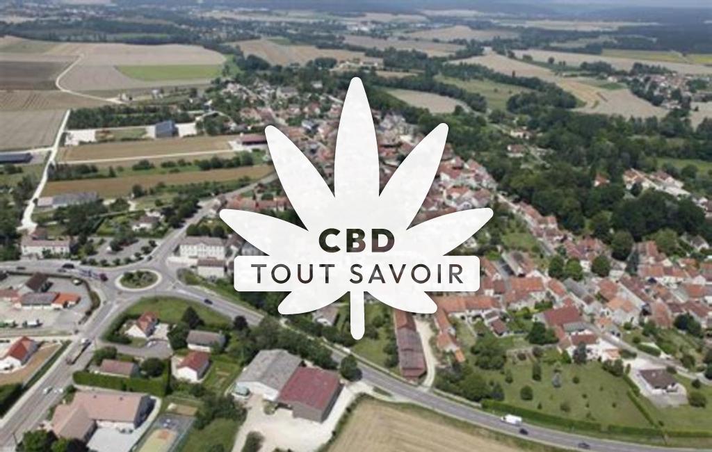 Village à Til-Chatel avec feuille Cannabis CBD