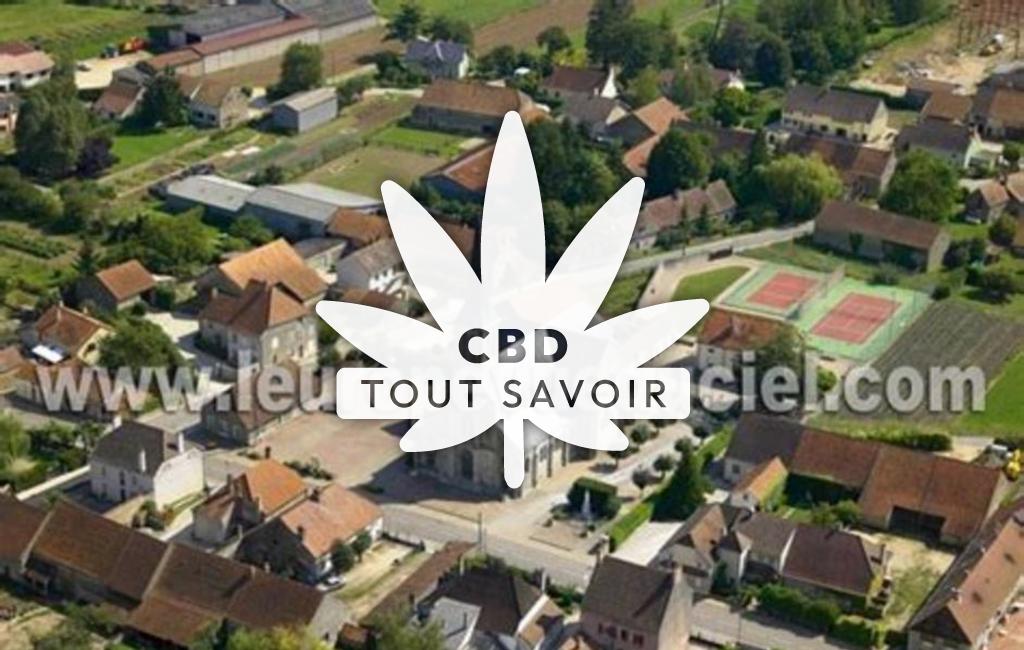 Village à Les-Maillys avec feuille Cannabis CBD