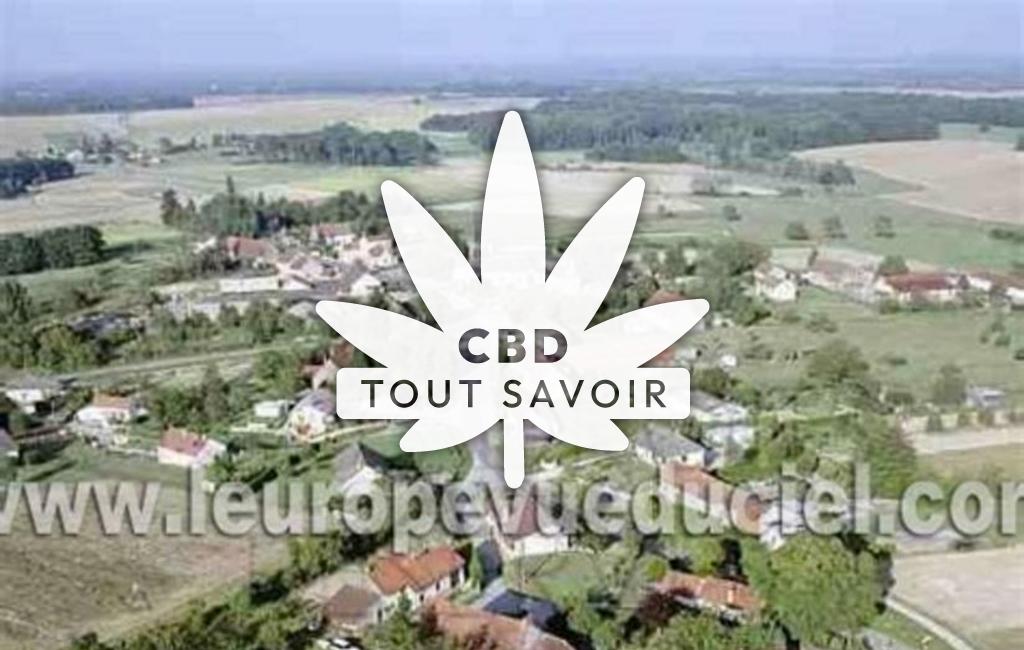 Village à Magny-Montarlot avec feuille Cannabis CBD