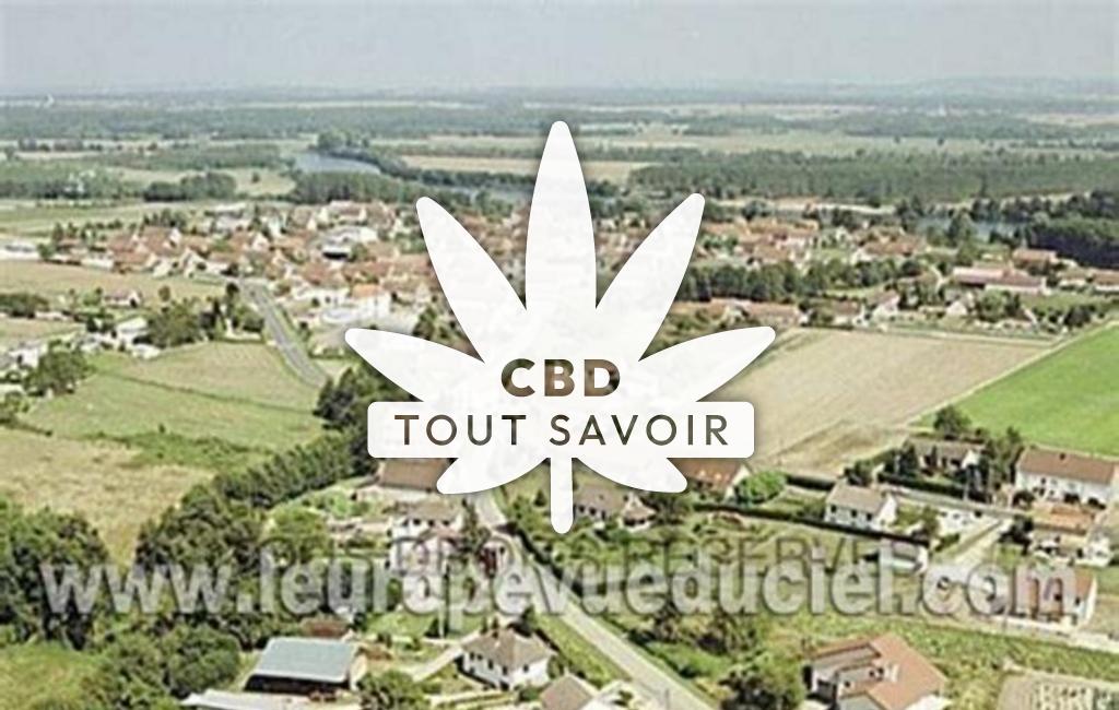 Village à Poncey-les-Athee avec feuille Cannabis CBD