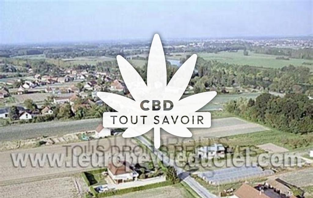Village à Tillenay avec feuille Cannabis CBD