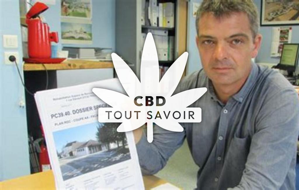 Village à Treclun avec feuille Cannabis CBD