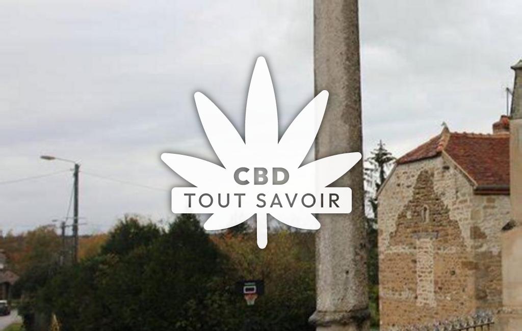 Village à Charigny avec feuille Cannabis CBD