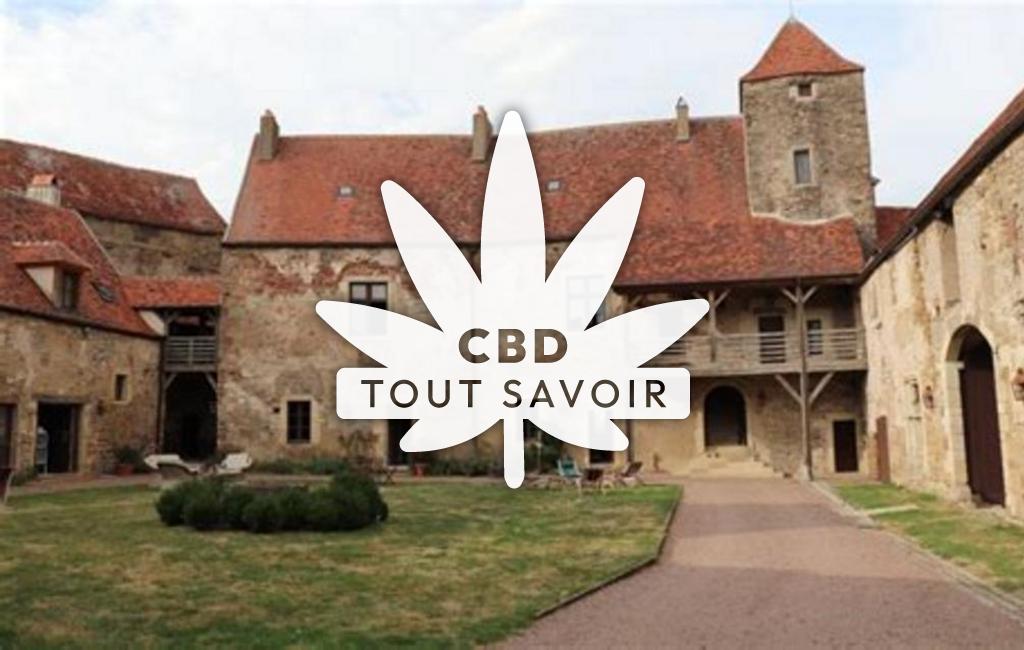 Village à Courcelles-les-Semur avec feuille Cannabis CBD