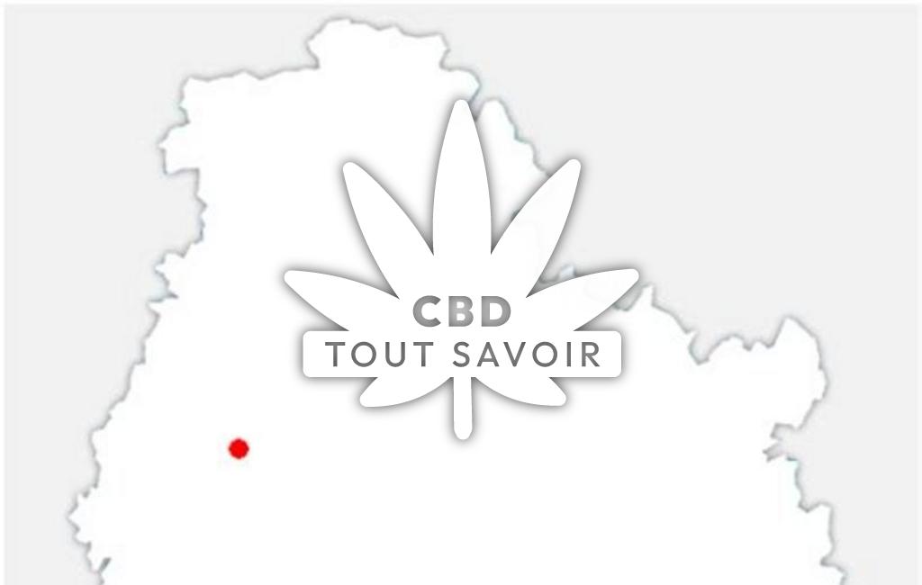 Village à Juilly avec feuille Cannabis CBD