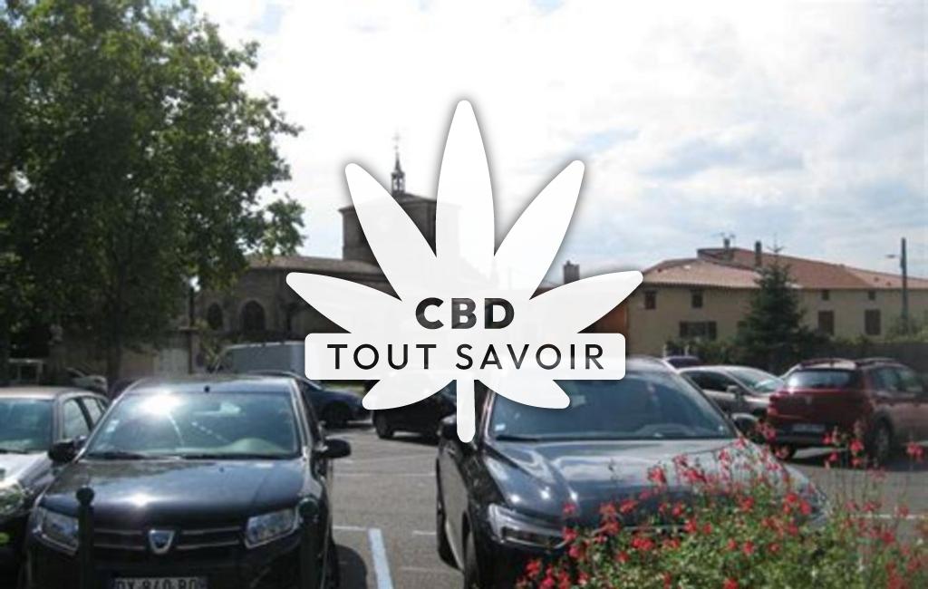Village à Millery avec feuille Cannabis CBD
