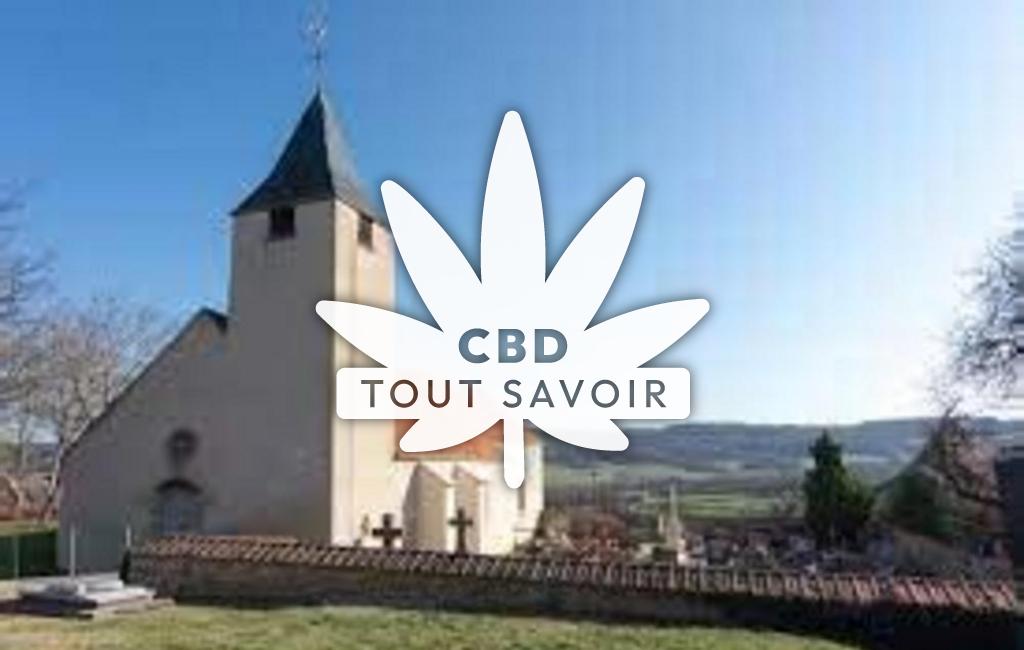 Village à Chassey avec feuille Cannabis CBD