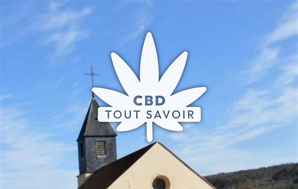 Village à Corpoyer-la-Chapelle avec feuille Cannabis CBD