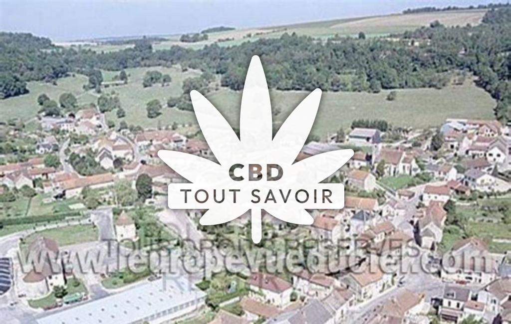 Village à Darcey avec feuille Cannabis CBD