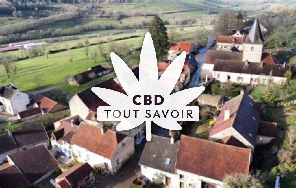 Village à Hauteroche avec feuille Cannabis CBD