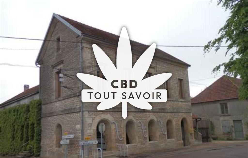 Village à Lucenay-le-Duc avec feuille Cannabis CBD