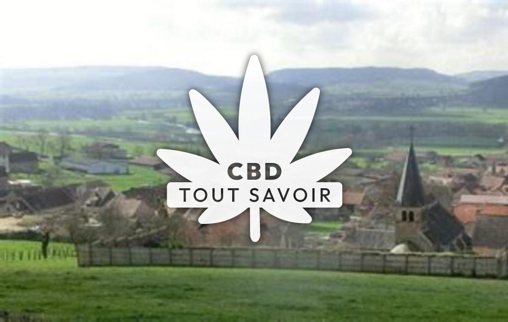 Village à Seigny avec feuille Cannabis CBD