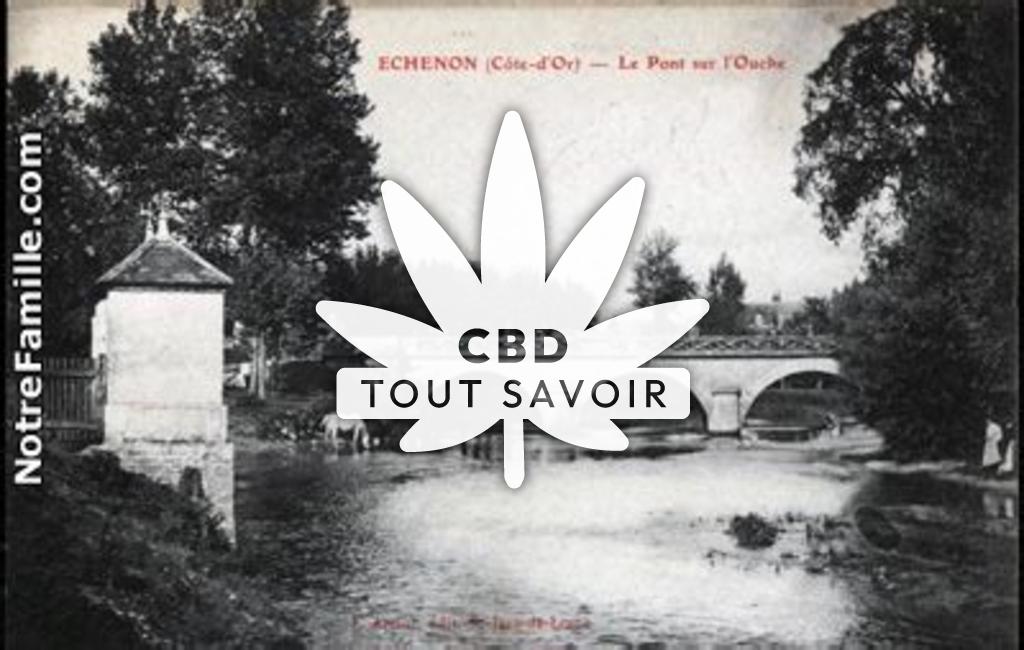 Village à Echenon avec feuille Cannabis CBD
