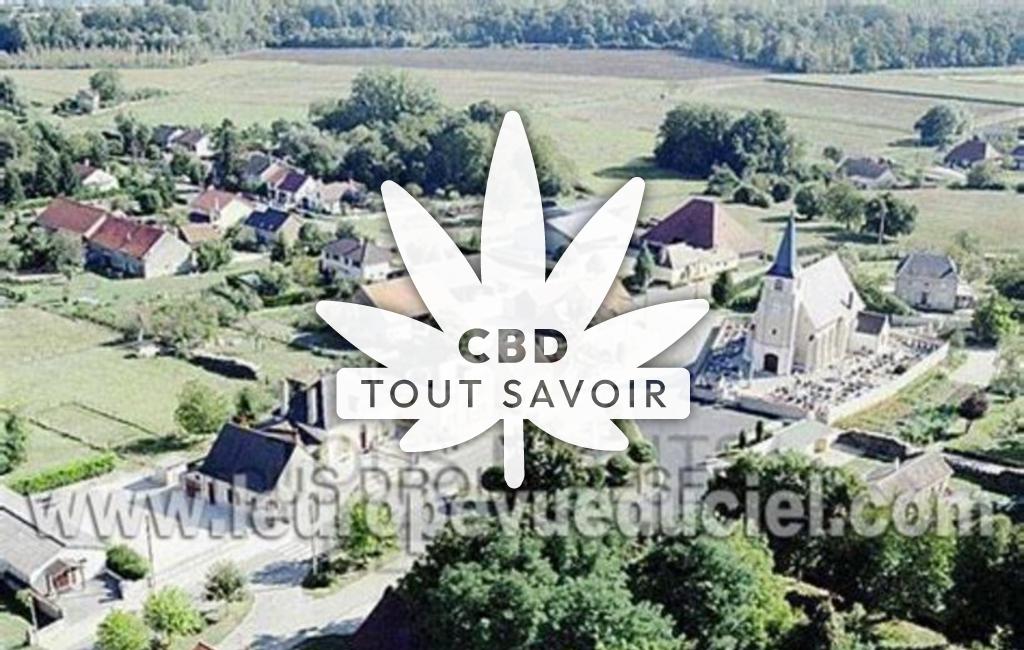 Village à Franxault avec feuille Cannabis CBD
