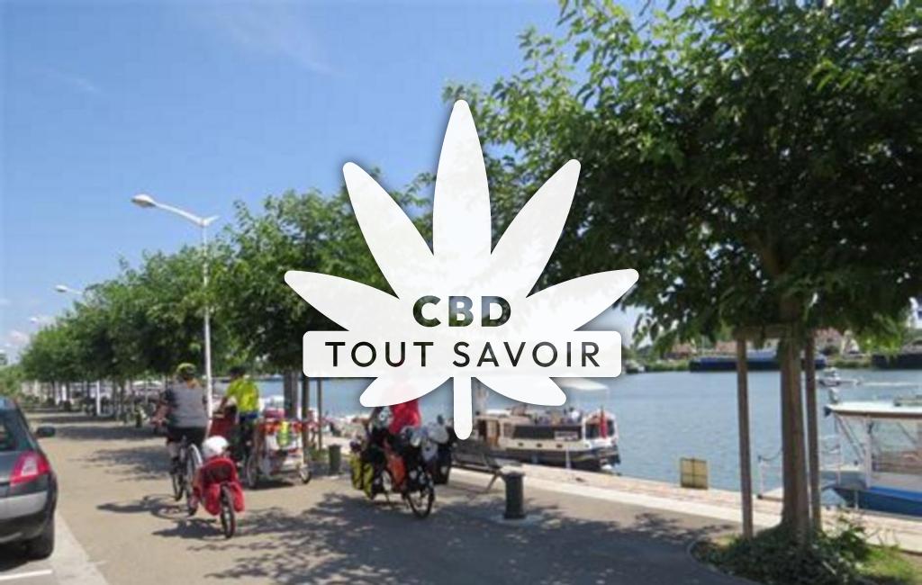 Village à Losne avec feuille Cannabis CBD