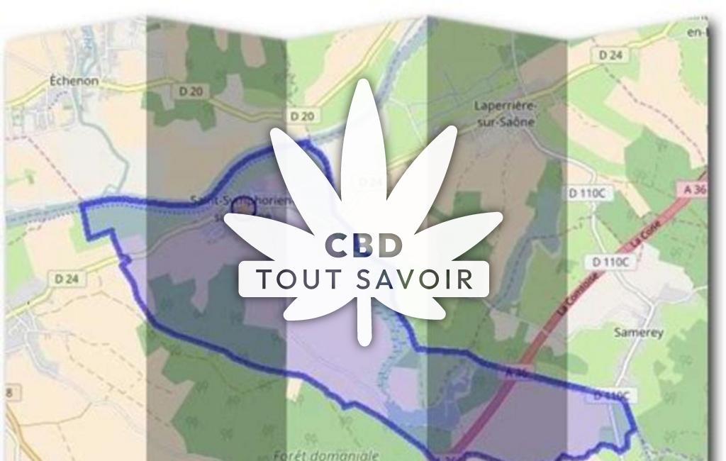 Village à Saint-Symphorien-sur-Saone avec feuille Cannabis CBD