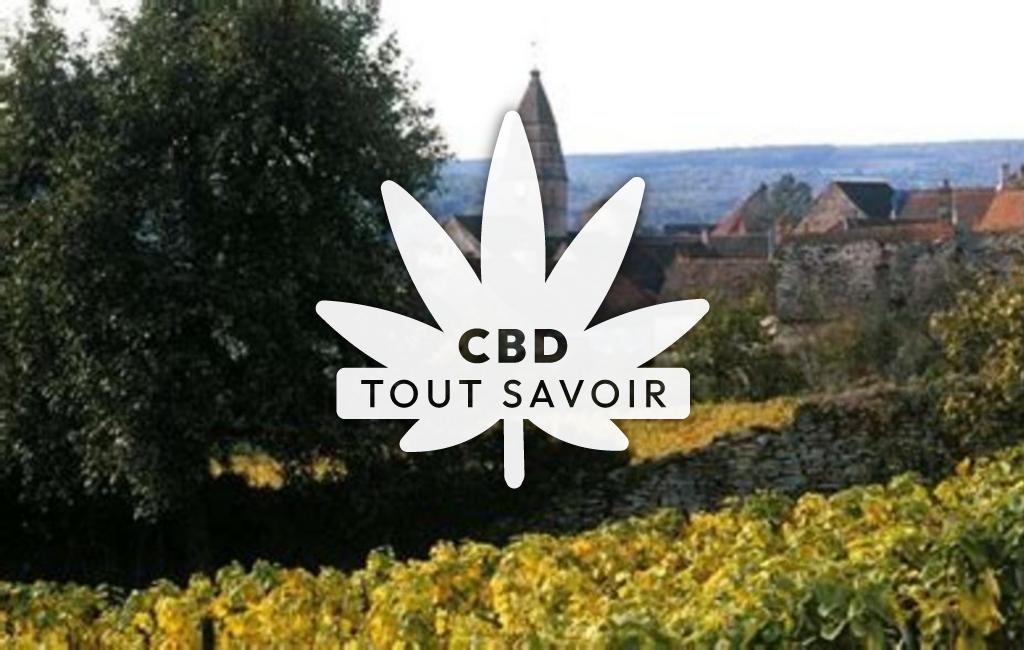 Village à Saint-Aubin avec feuille Cannabis CBD