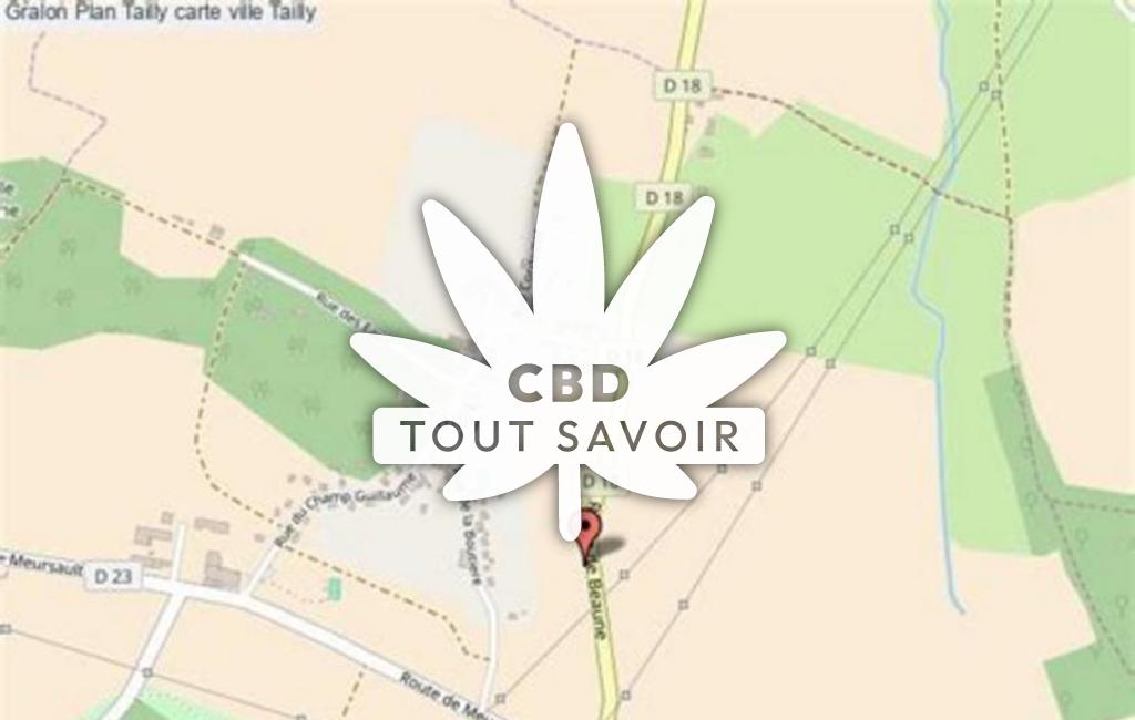 Village à Tailly avec feuille Cannabis CBD