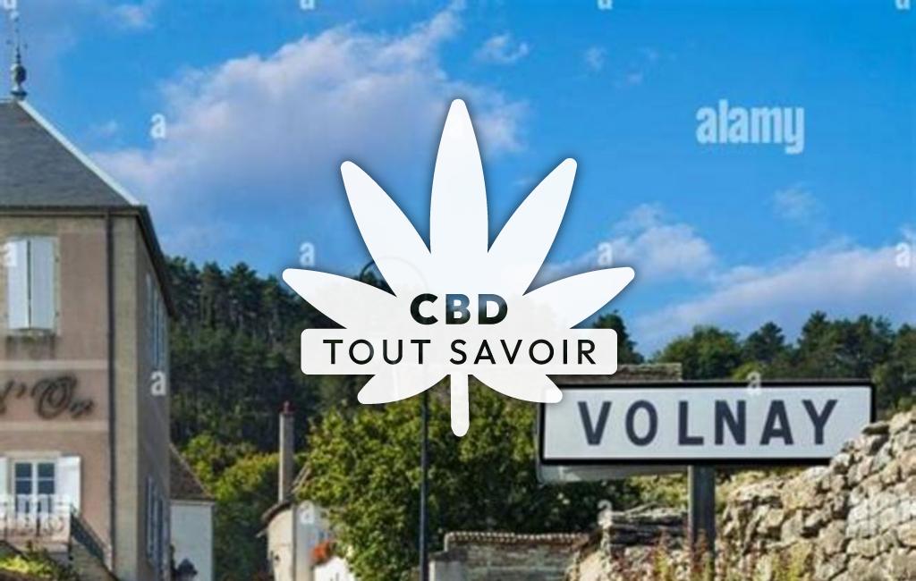 Village à Volnay avec feuille Cannabis CBD