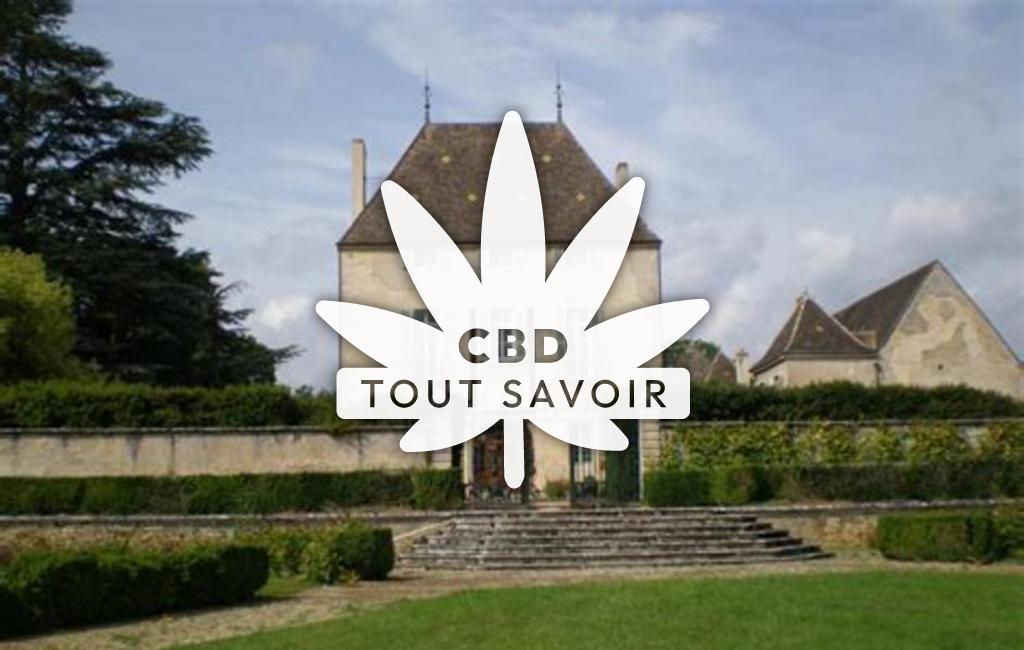 Village à Chorey-les-Beaune avec feuille Cannabis CBD