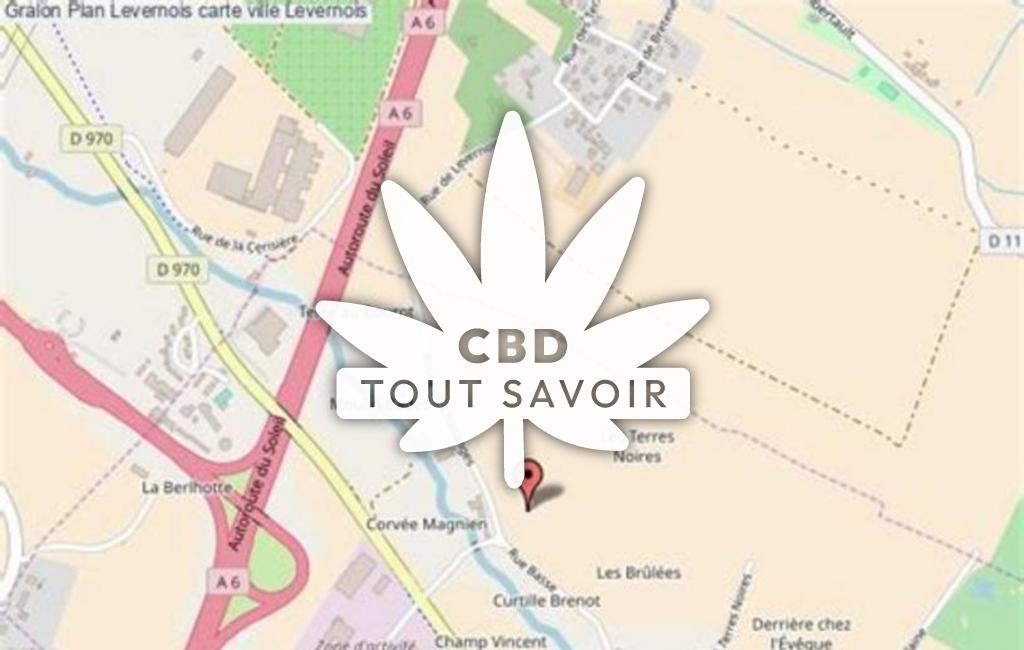 Village à Levernois avec feuille Cannabis CBD