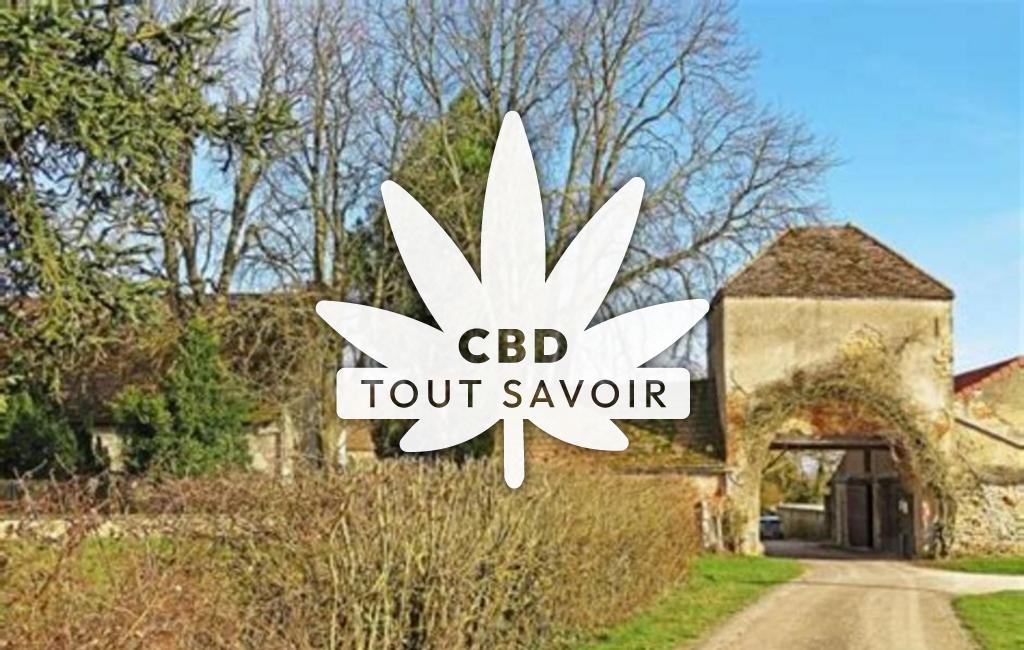 Village à Marigny-les-Reullee avec feuille Cannabis CBD