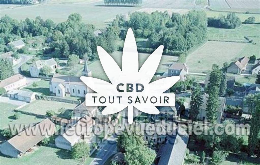 Village à Meursanges avec feuille Cannabis CBD