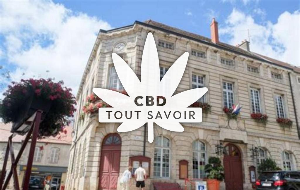 Village à Saulieu avec feuille Cannabis CBD