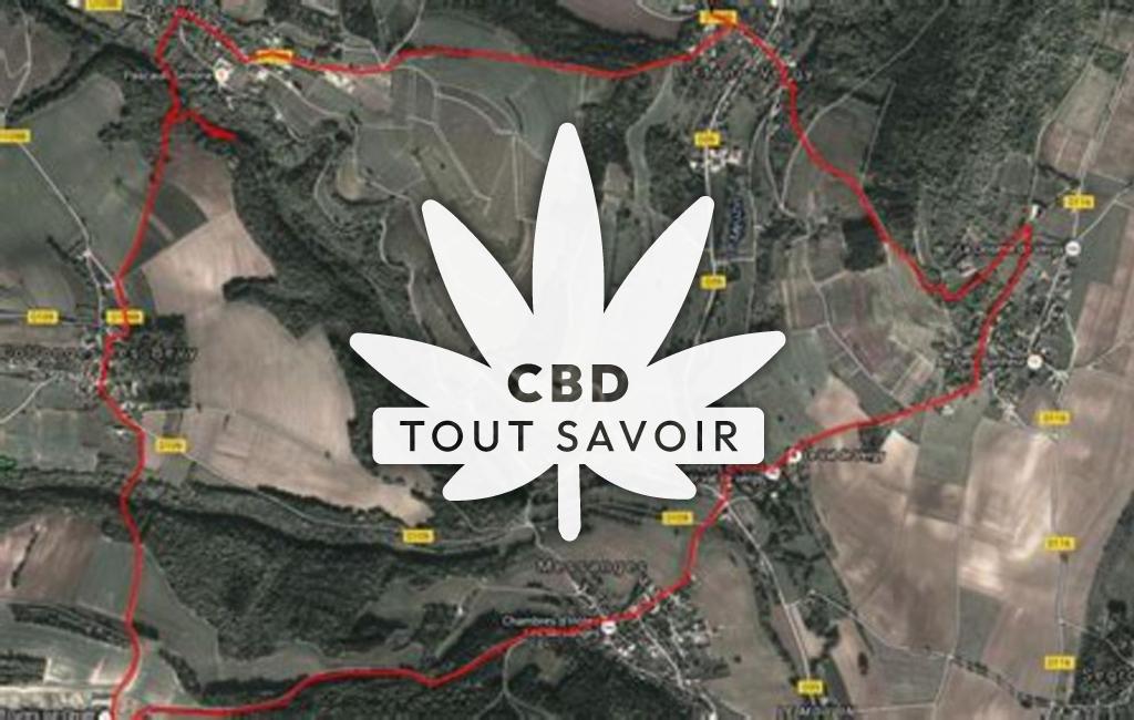 Village à Bevy avec feuille Cannabis CBD