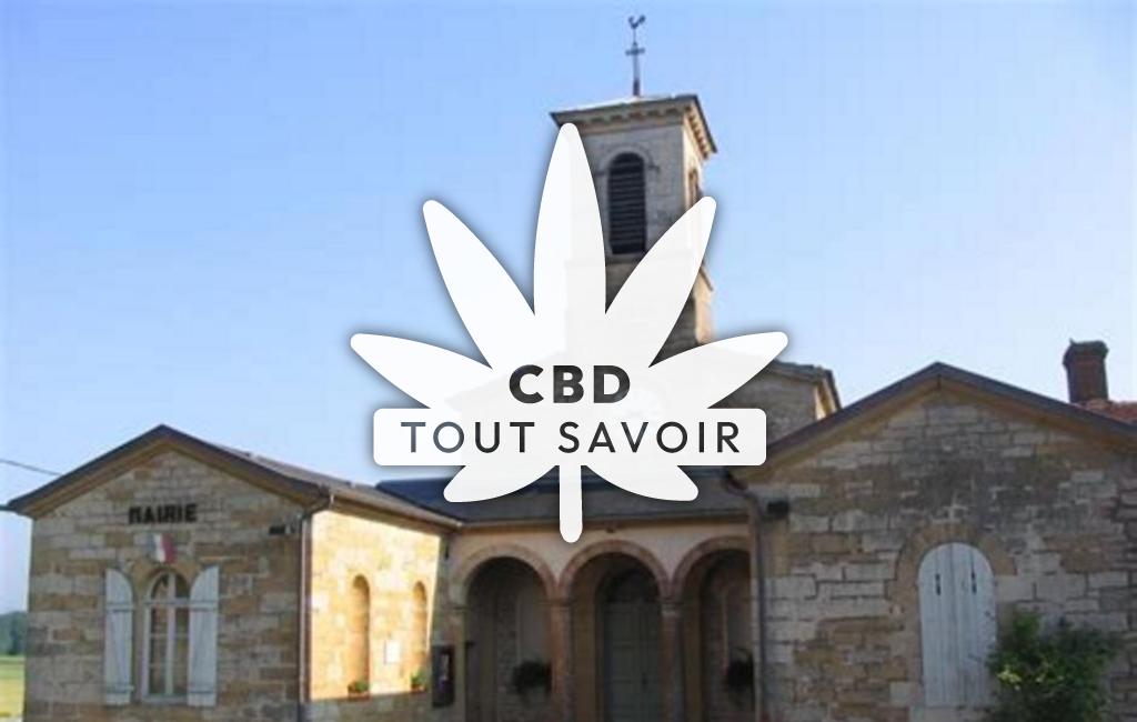 Village à Broindon avec feuille Cannabis CBD