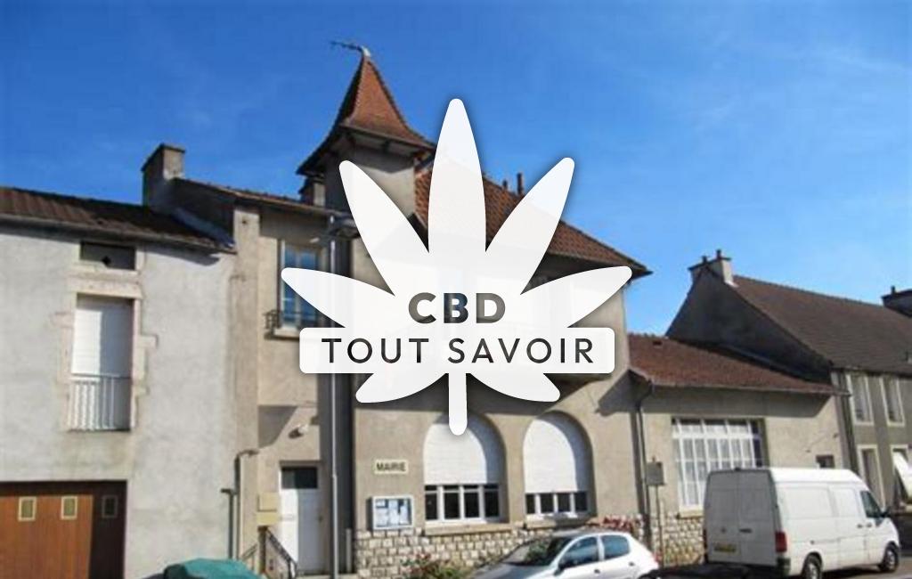 Village à L'Etang-Vergy avec feuille Cannabis CBD