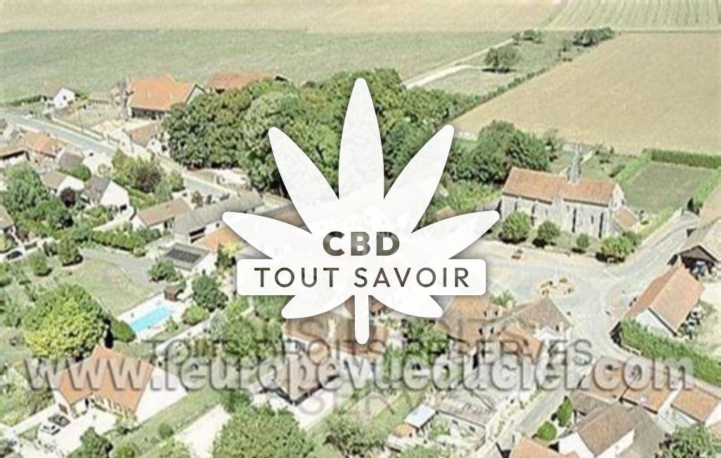 Village à Saint-Philibert avec feuille Cannabis CBD